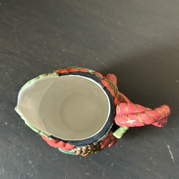 Fitz & Floyd Hand Crafted Holiday Mug Pine Cones Holly Ivy Tassles EUC - Picture 4 of 7